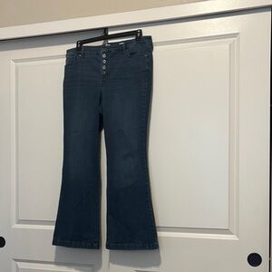 sofia by sofia vergara Dark Blue Button-Fly Flare Jeans